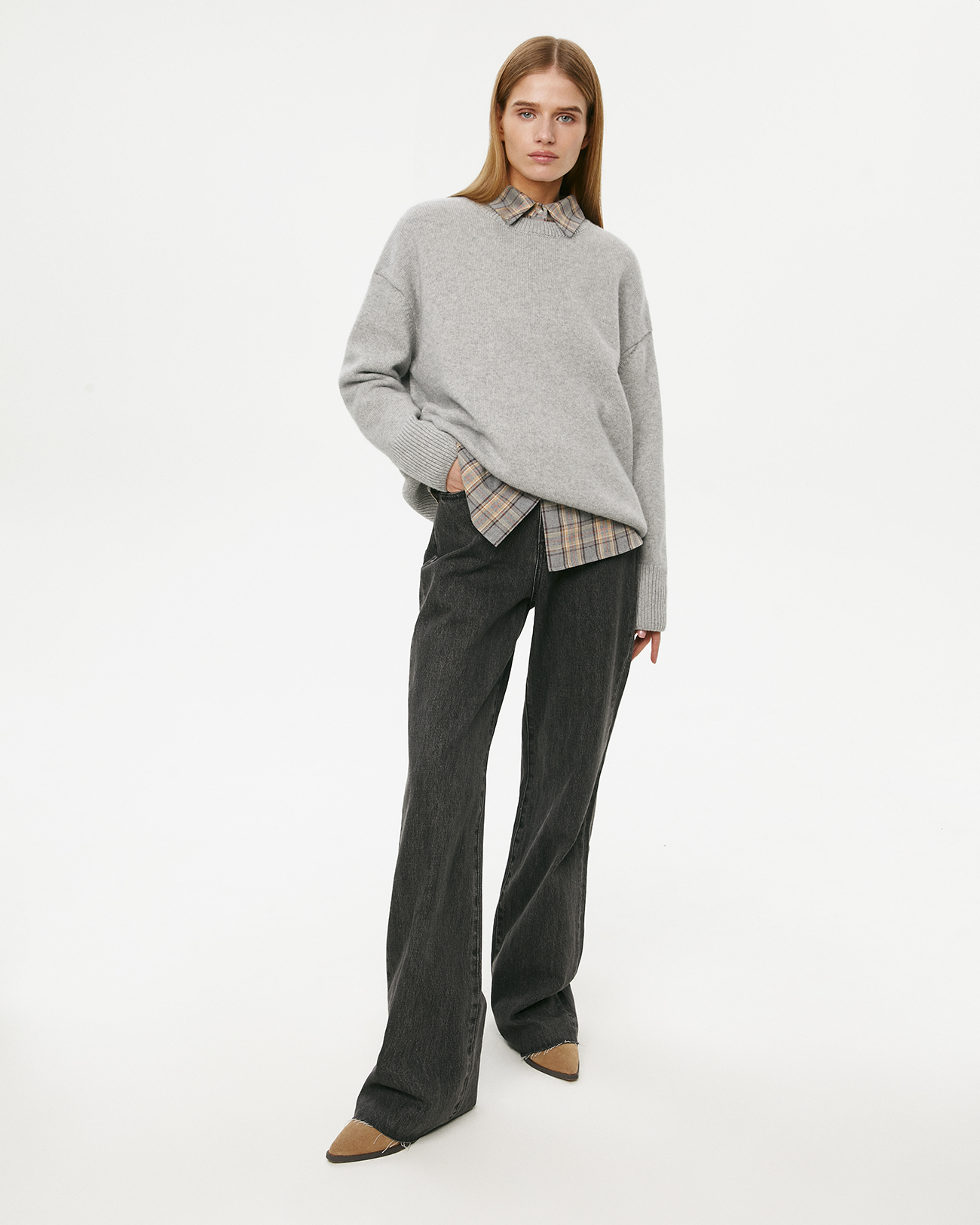Джинсы Wide leg WL100 с необработанным низом