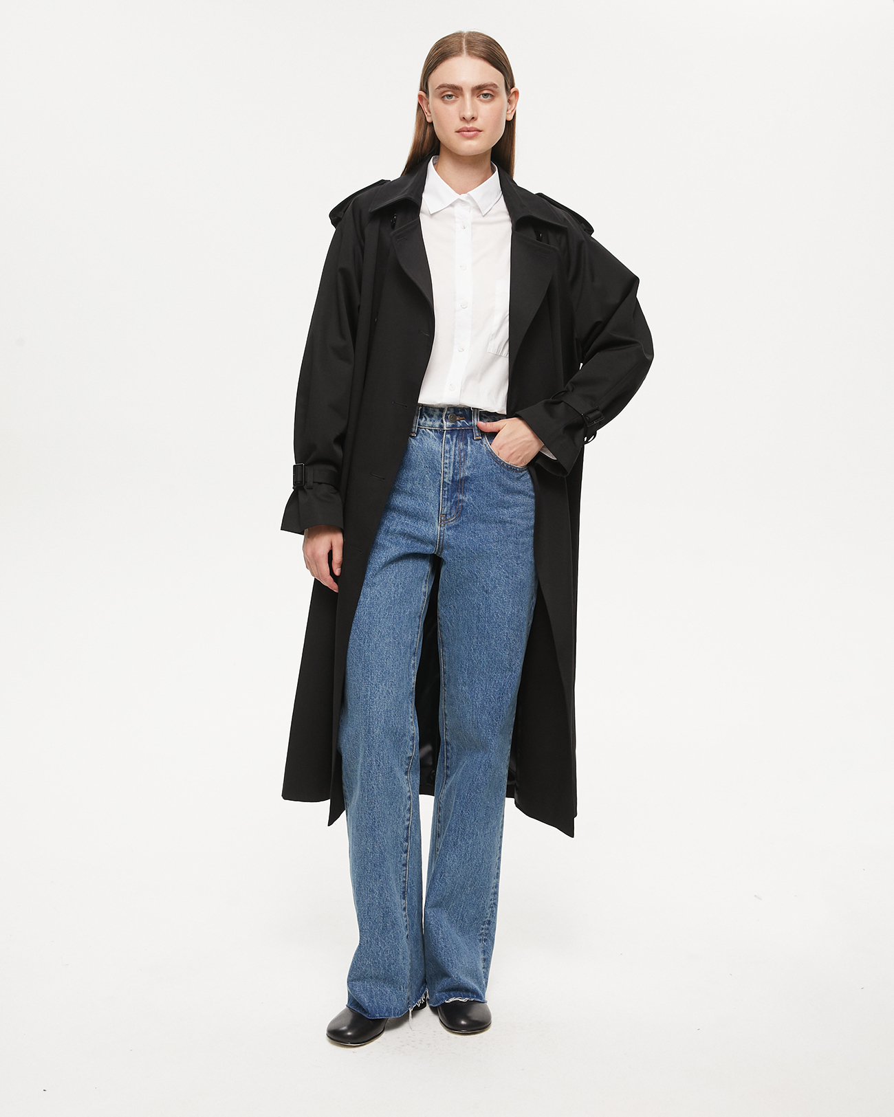 Джинсы Wide leg WL100 с необработанным низом