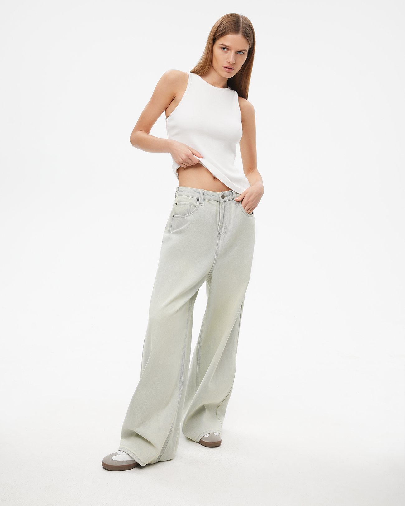 Джинсы Baggy Fit BG300 с винтажным эффектом