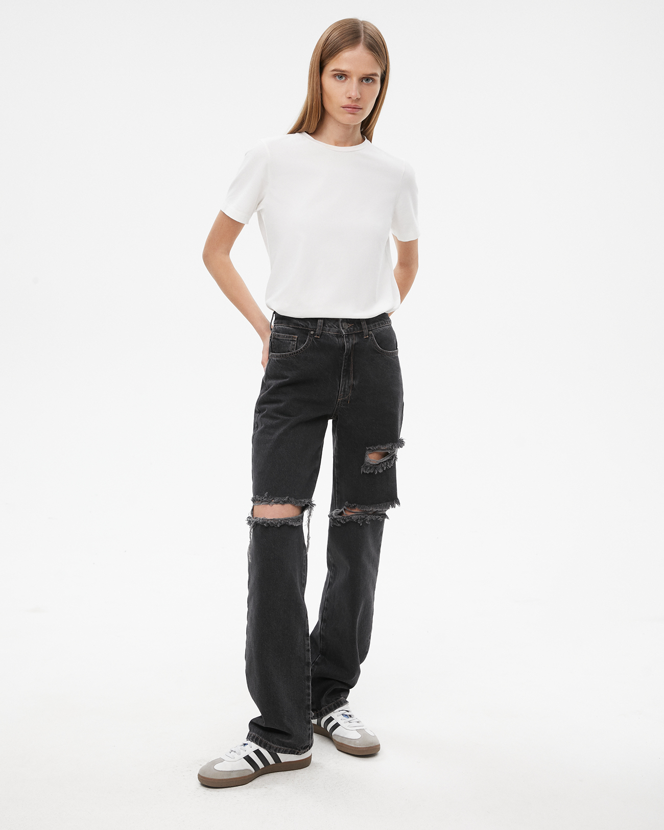 Джинсы Straight Fit ST103 с разрывами