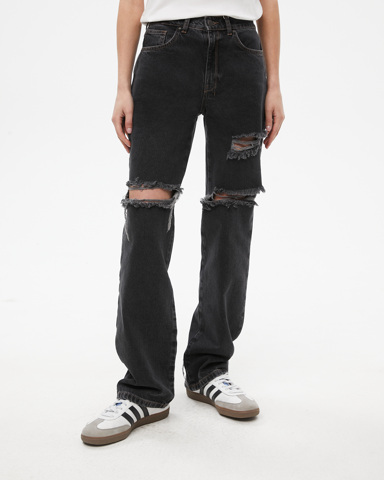 Джинсы Straight Fit ST103 с разрывами