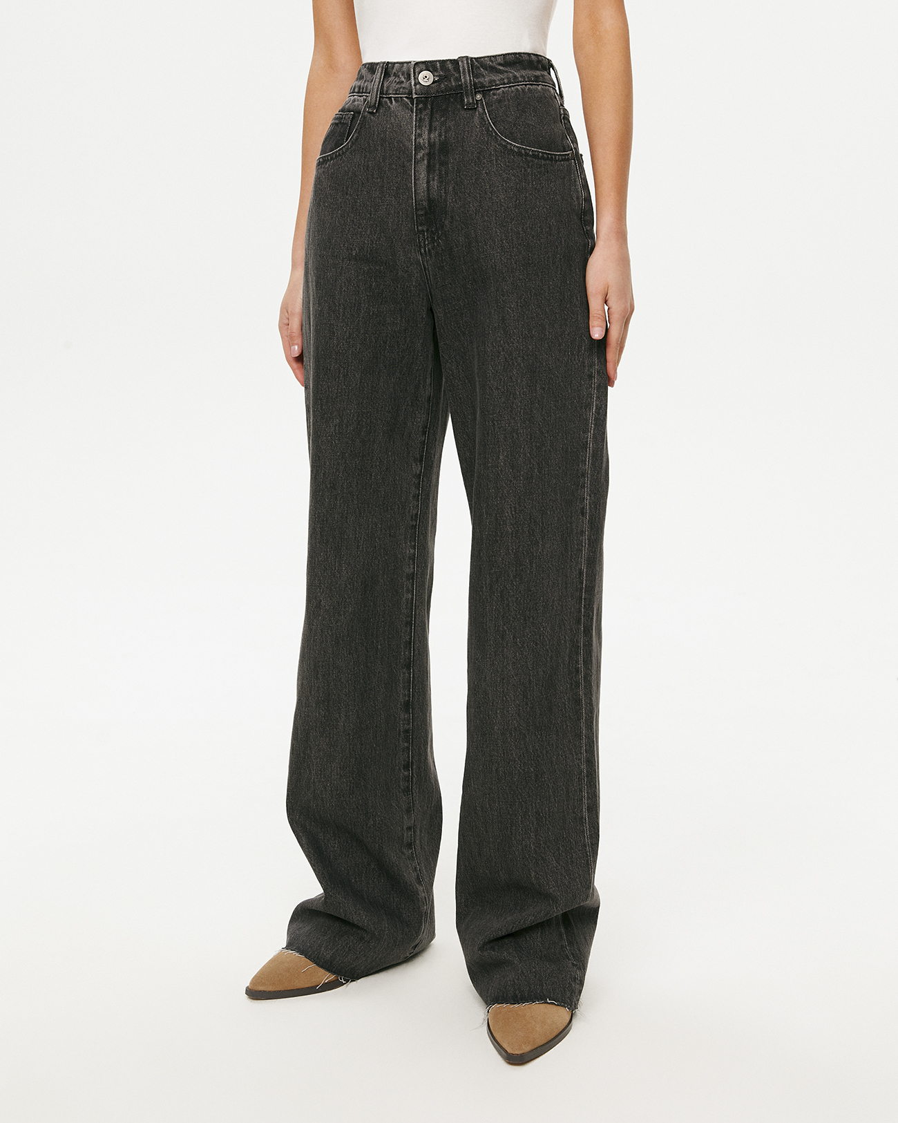 Джинсы Wide leg WL100 с необработанным низом
