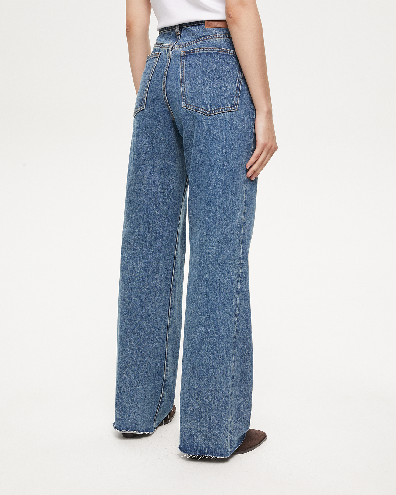 Джинсы Wide leg WL100 с необработанным низом
