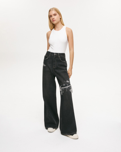 Джинсы Baggy Fit BG301 с потертостями
