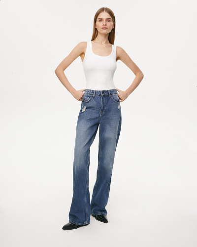 Джинсы Straight Fit ST200 с потертостями