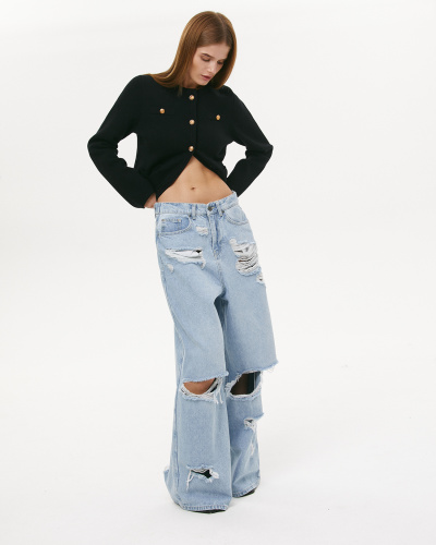 Джинсы Baggy Fit BG300 с разрывами на коленях