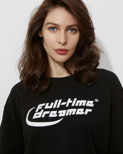 Лонгслив c принтом Full time dreamer