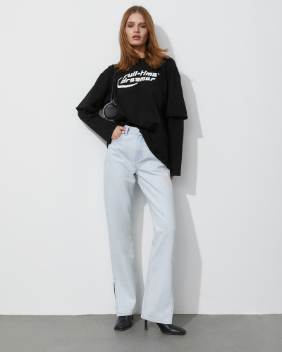 Джинсы Slim fit straight leg с разрезами