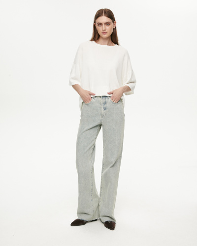 Джинсы Wide leg WL100 с необработанным низом